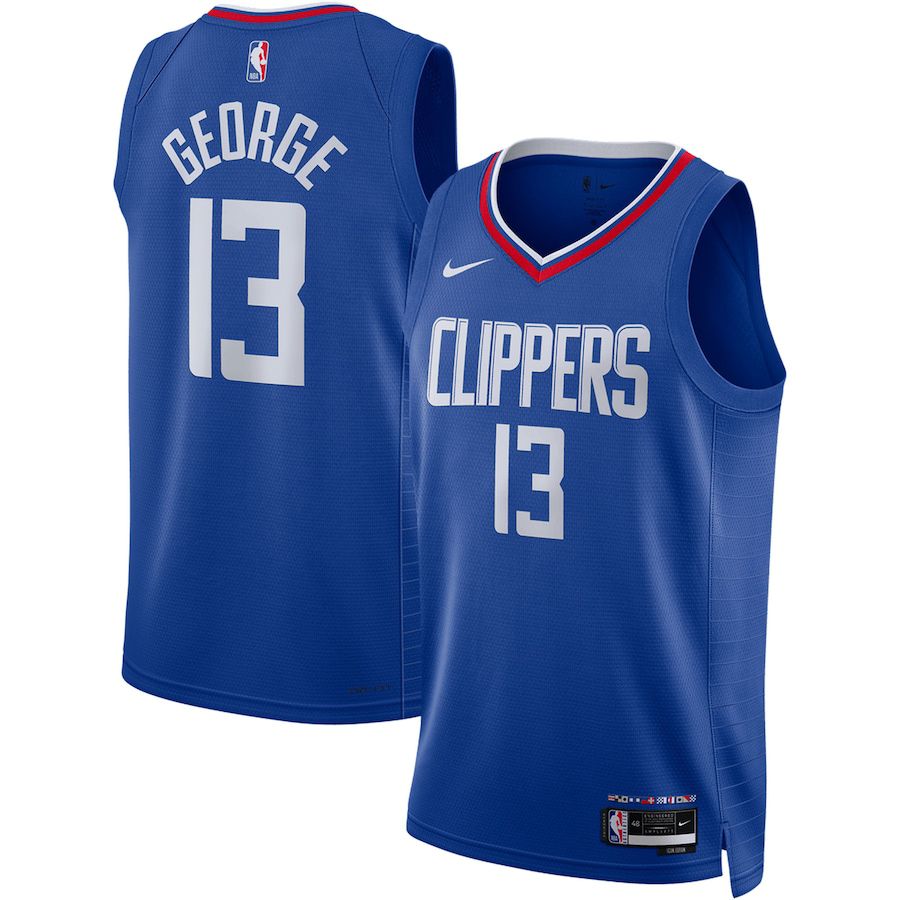 Men Los Angeles Clippers #13 Paul George Nike Royal Icon Edition 2022-23 Swingman NBA Jersey->customized nba jersey->Custom Jersey